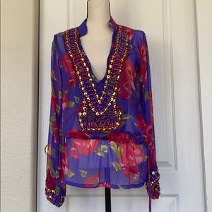 Have Faith beaded tunic/ cover up - M